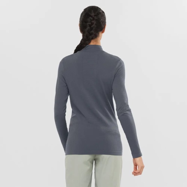 Camiseta Salomon Essential Seamless Long Sleeve Feminino Pretas | PT I36521